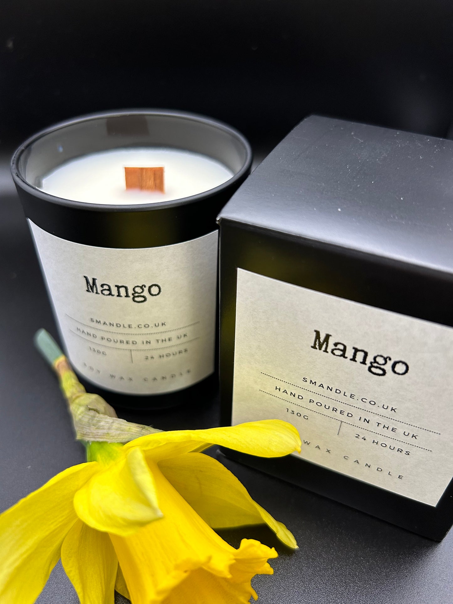 Mango Lux Collection 130g Matt Black Glass